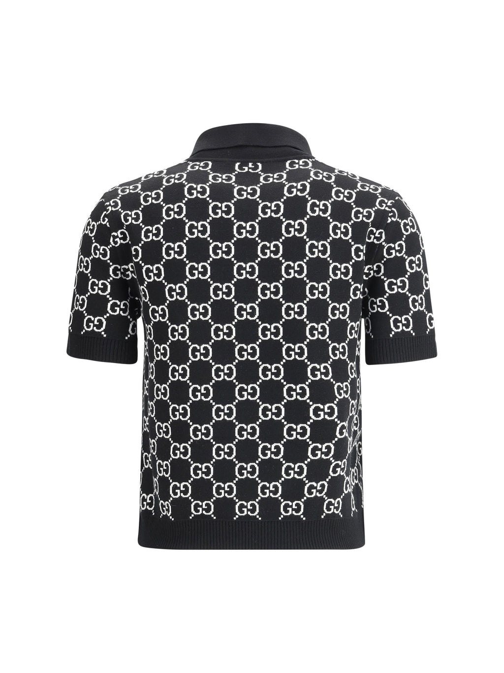 Gucci Women Gg Wool Jacquard Polo Top