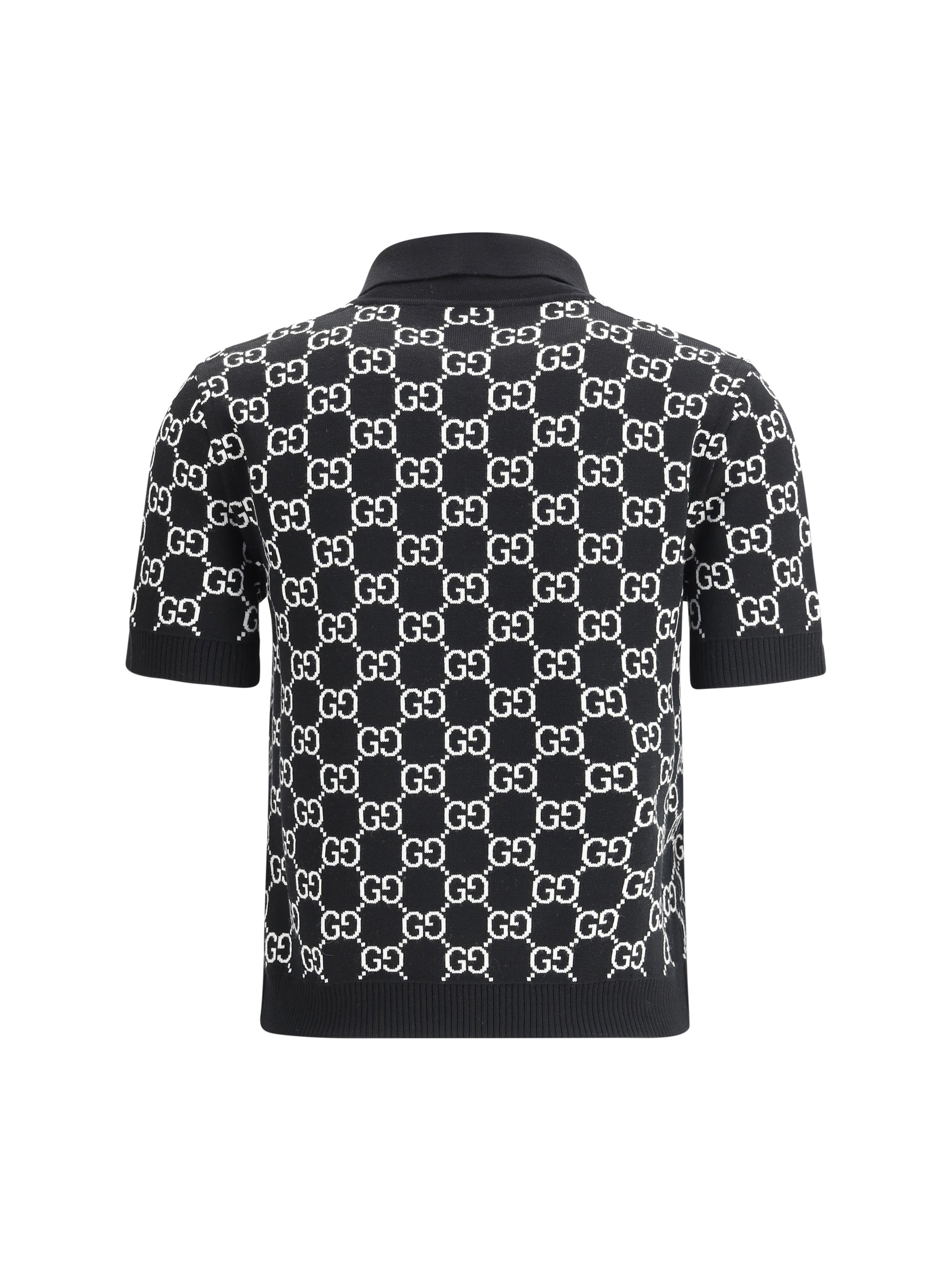 Gucci Women Gg Wool Jacquard Polo Top