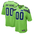 Seattle Seahawks Neon Green 50th Season Alternate Custom Game Jersey
