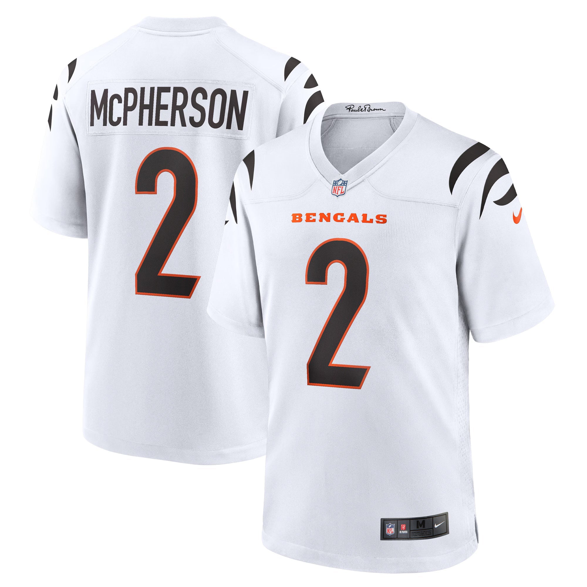 Cincinnati Bengals Evan McPherson White Game Player Jersey