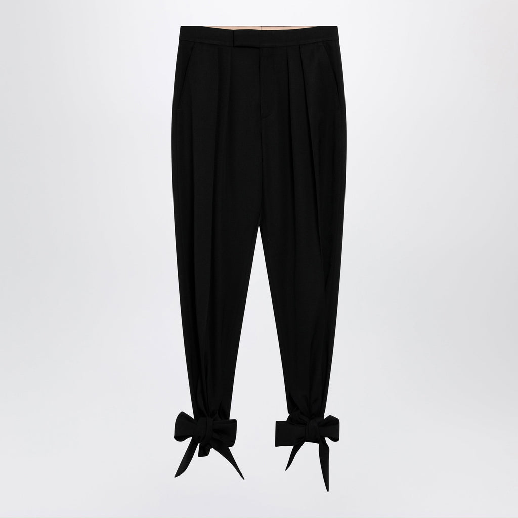 Chloe Black Pleated Fluid Crãªpe De Chine Trousers Women