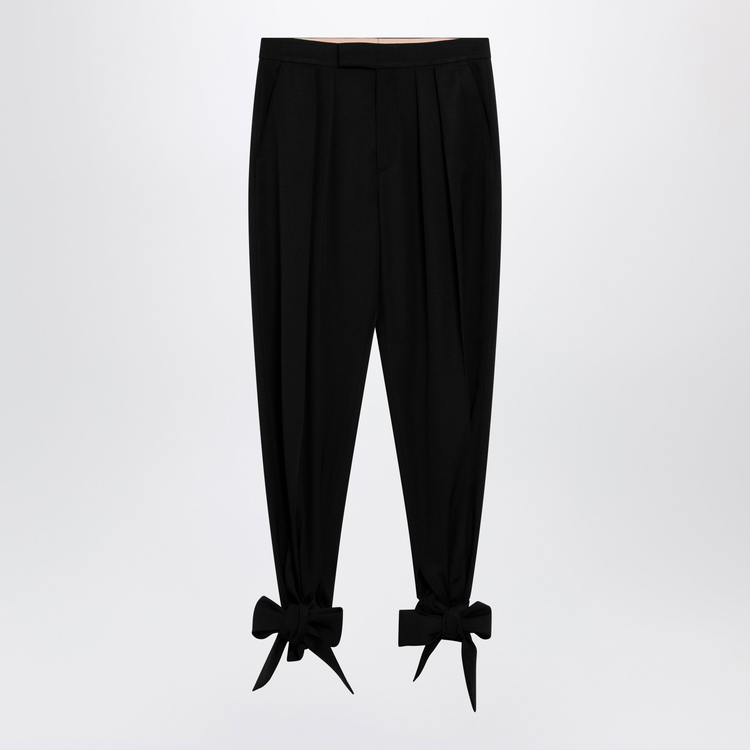 Chloe Black Pleated Fluid Crãªpe De Chine Trousers Women