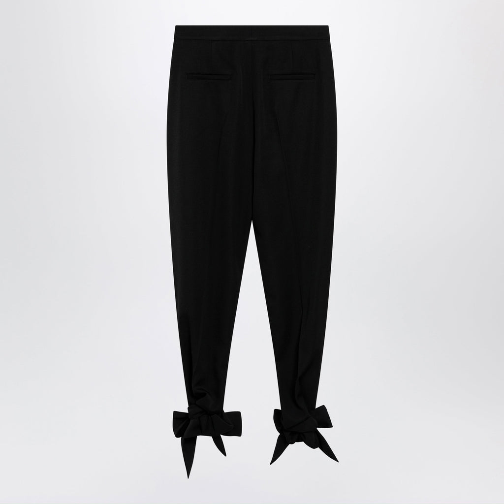 Chloe Black Pleated Fluid Crãªpe De Chine Trousers Women