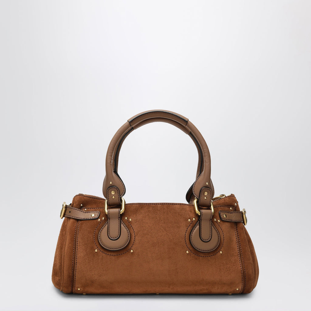 Chloe Paddington Suede Calf Leather Bag In Vintage Brown Women