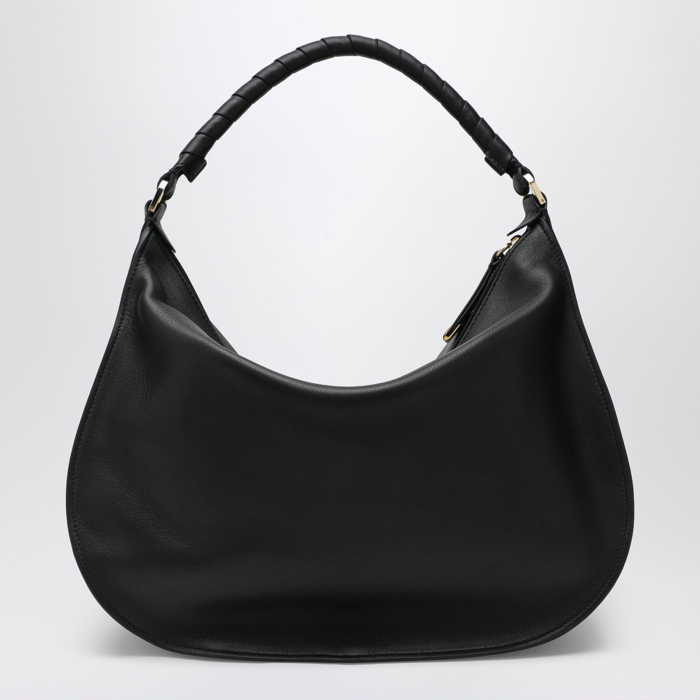 Chloe Black Leather Marcie Shoulder Bag Women