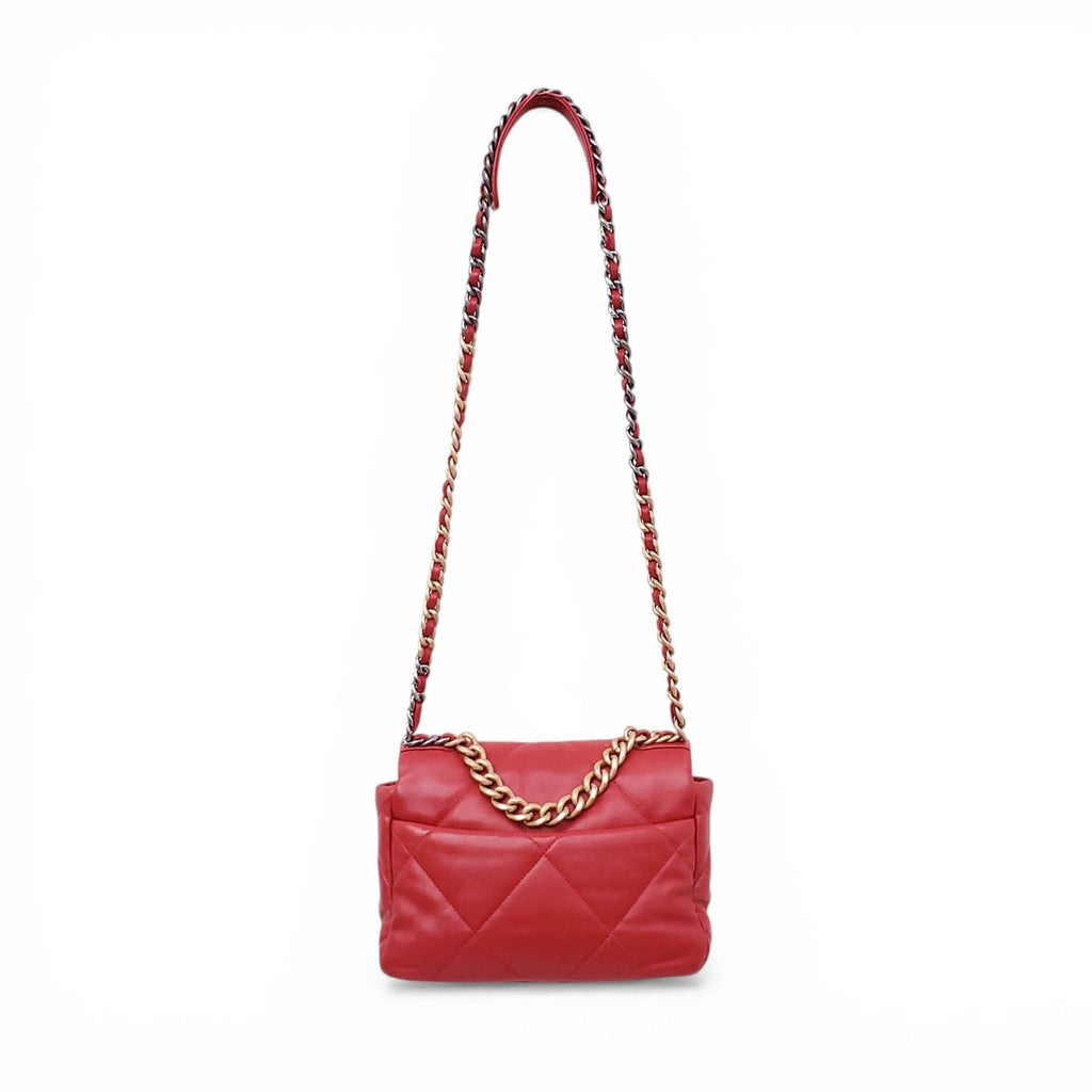 CHANEL 19 RED FLAP BAG