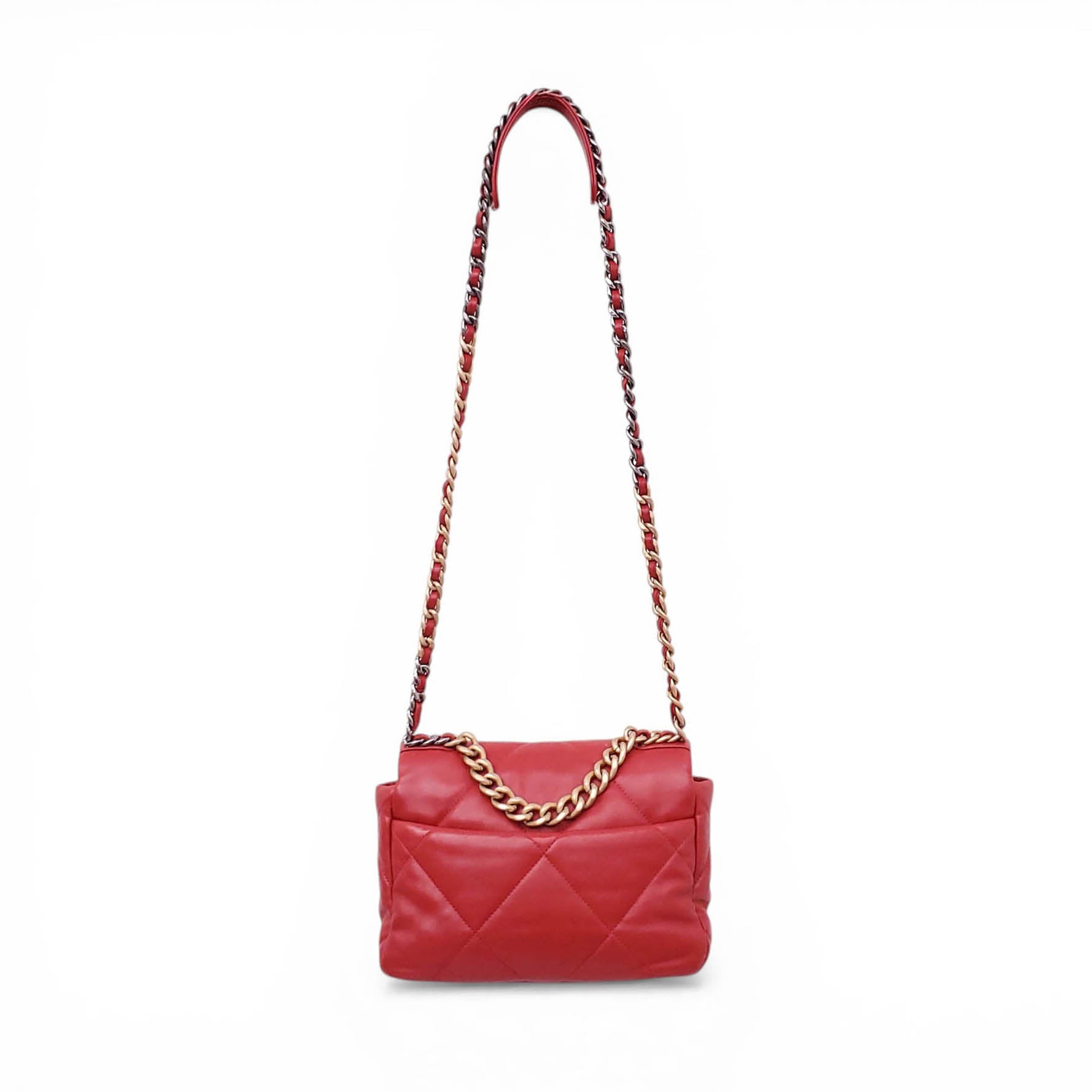 CHANEL 19 RED FLAP BAG