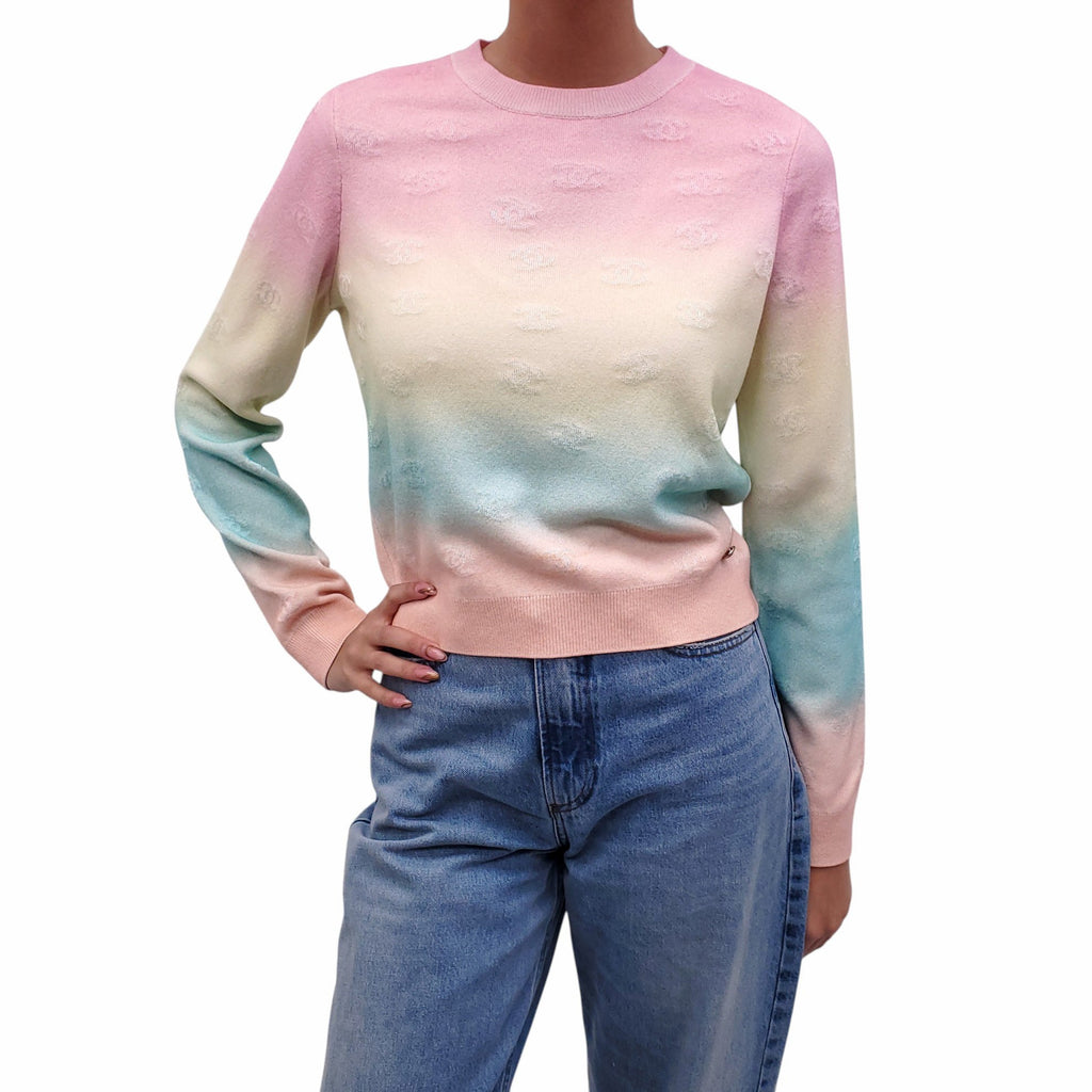 CHANEL 2024 CASHMERE LOGO SWEATER - SIZE 40