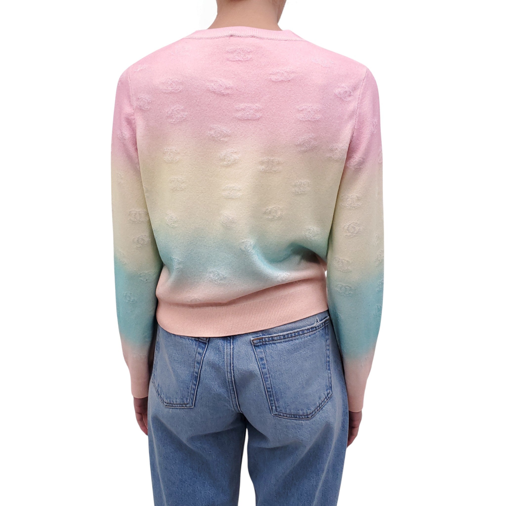 CHANEL 2024 CASHMERE LOGO SWEATER - SIZE 40