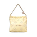 CHANEL 2025 YELLOW EMBROIDERED CALFSKIN SMALL 22 BAG