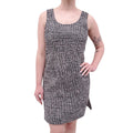 CHANEL BLACK AND WHITE TWEED DRESS WITH SEQUIN DETAILS - SIZE 38