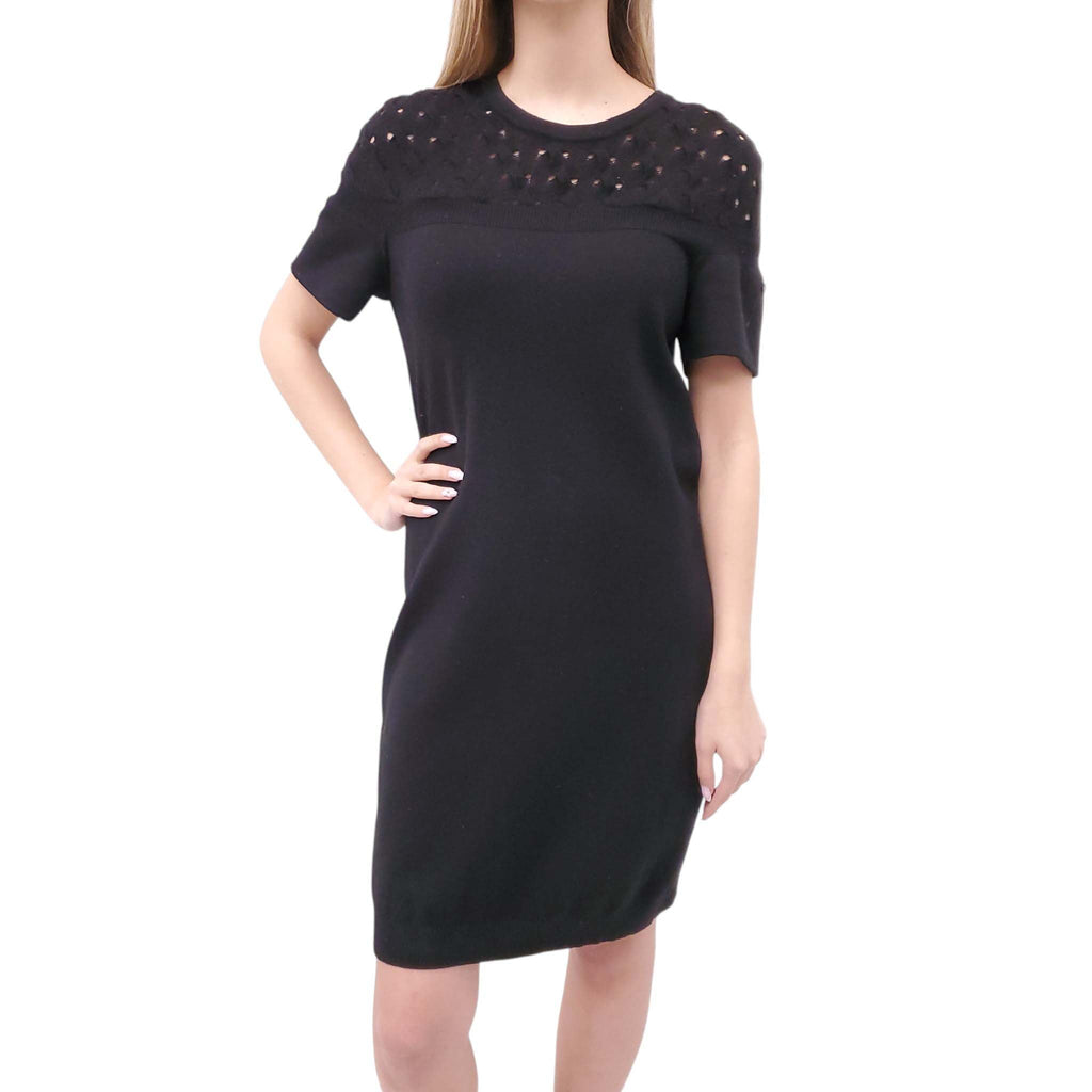 CHANEL BLACK CASHMERE SWEATER DRESS - SIZE 38