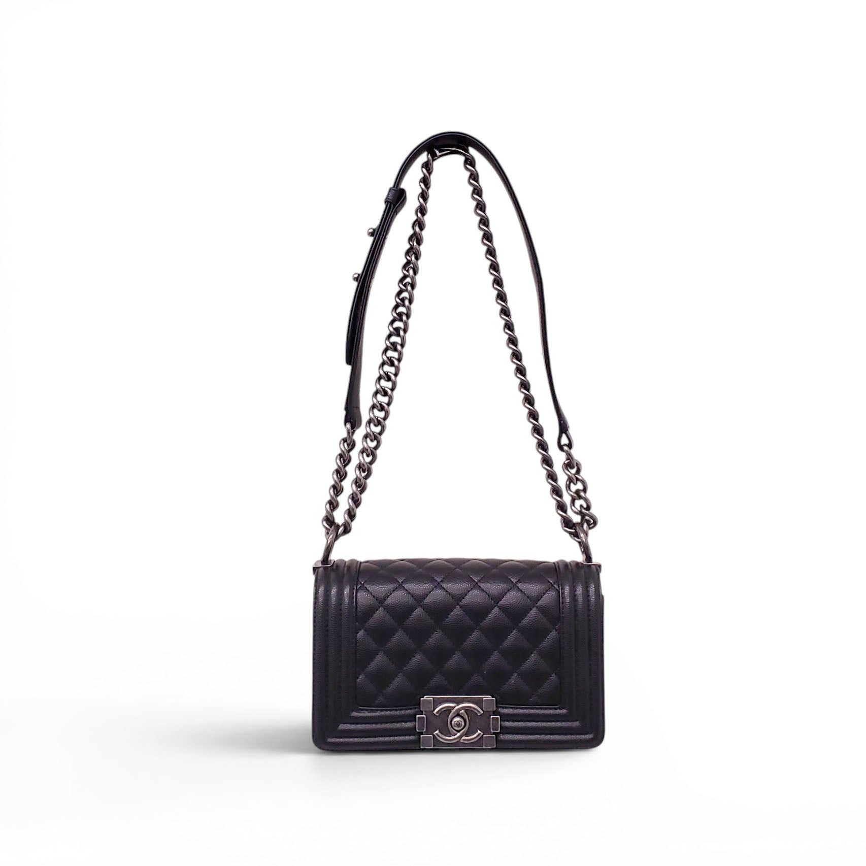 CHANEL BLACK CAVIAR SMALL BOY BAG