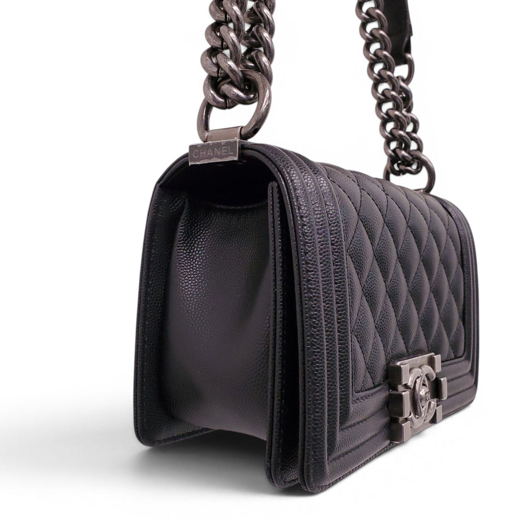 CHANEL BLACK CAVIAR SMALL BOY BAG