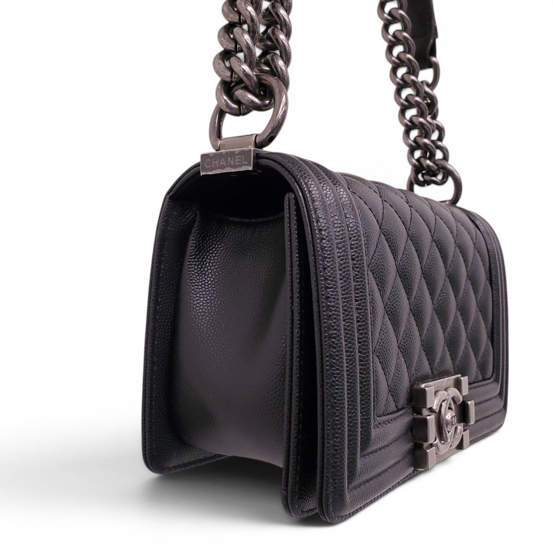 CHANEL BLACK CAVIAR SMALL BOY BAG