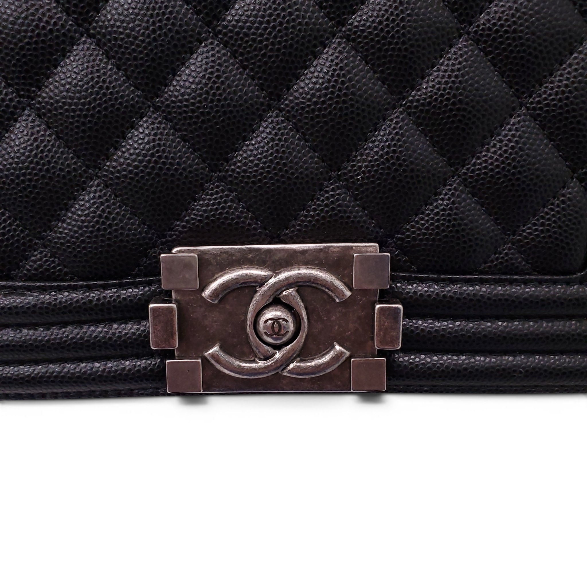 CHANEL BLACK CAVIAR SMALL BOY BAG