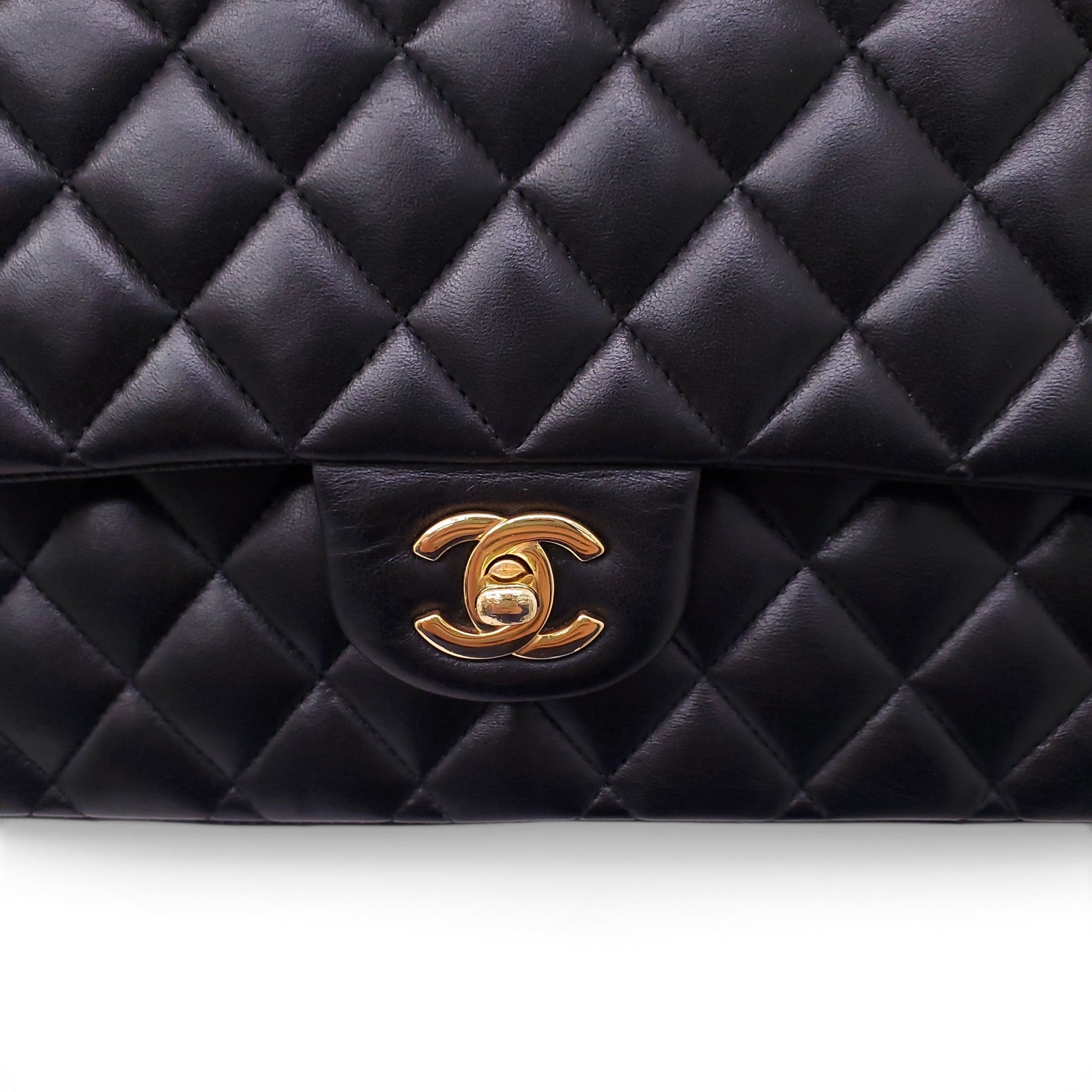 CHANEL MEDIUM BLACK CLASSIC LAMBSKIN DOUBLE FLAP BAG