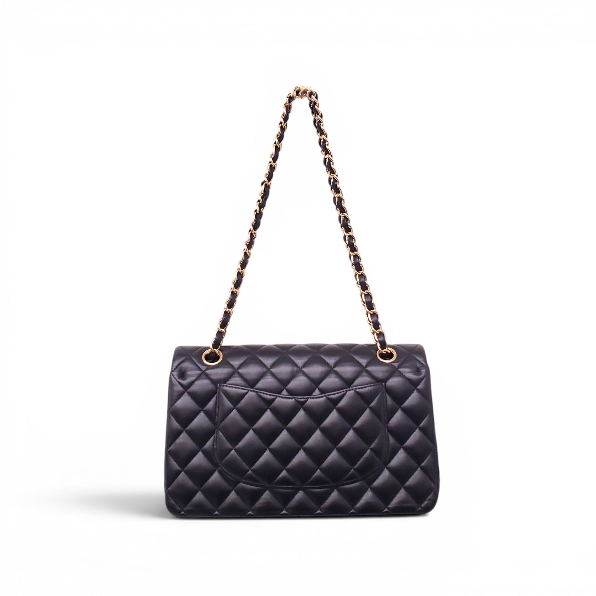 CHANEL MEDIUM BLACK CLASSIC LAMBSKIN DOUBLE FLAP BAG