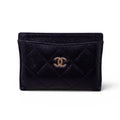 CHANEL BLACK LAMBSKIN LEATHER CARD HOLDER