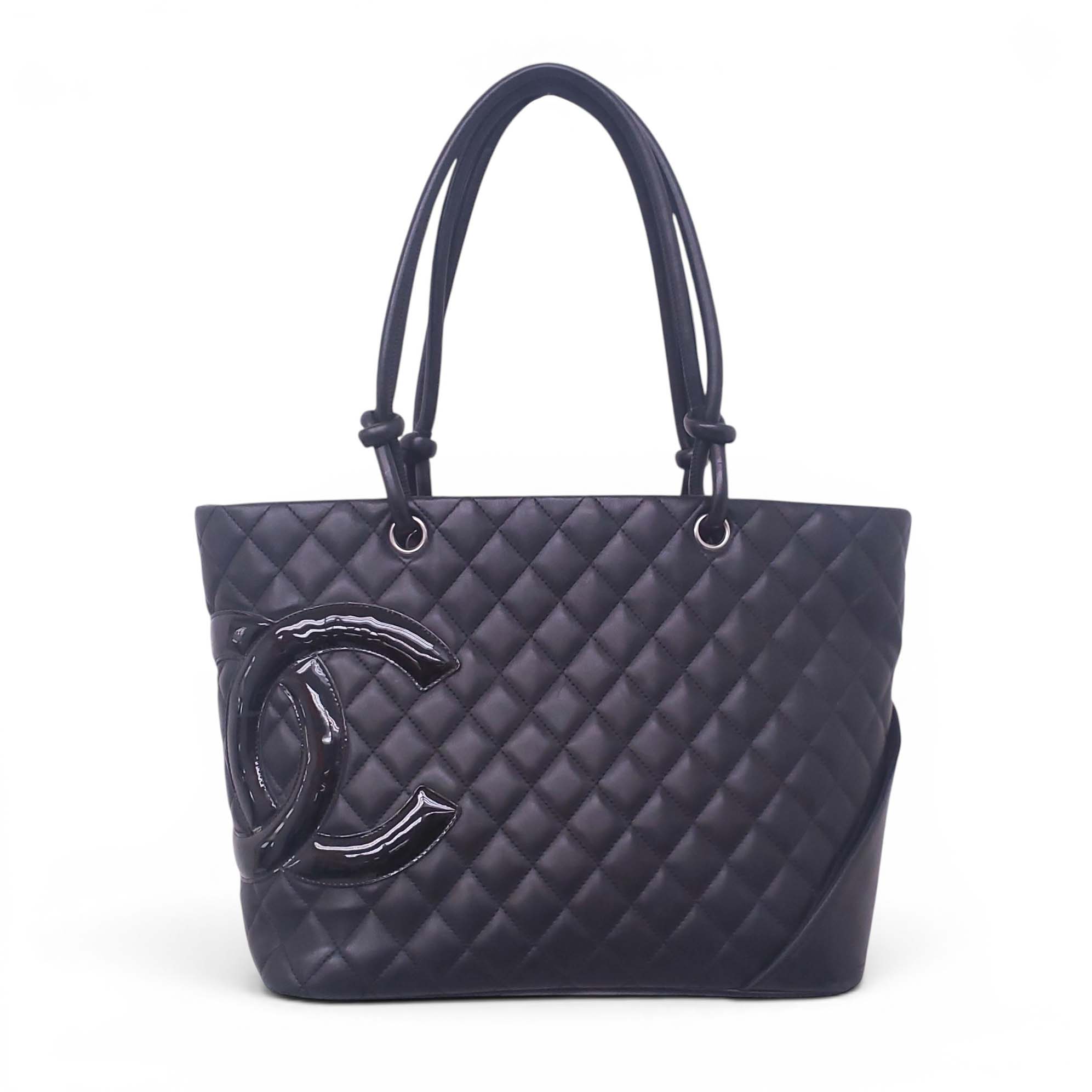 CHANEL BLACK LIGNE CAMBONE TOTE BAG
