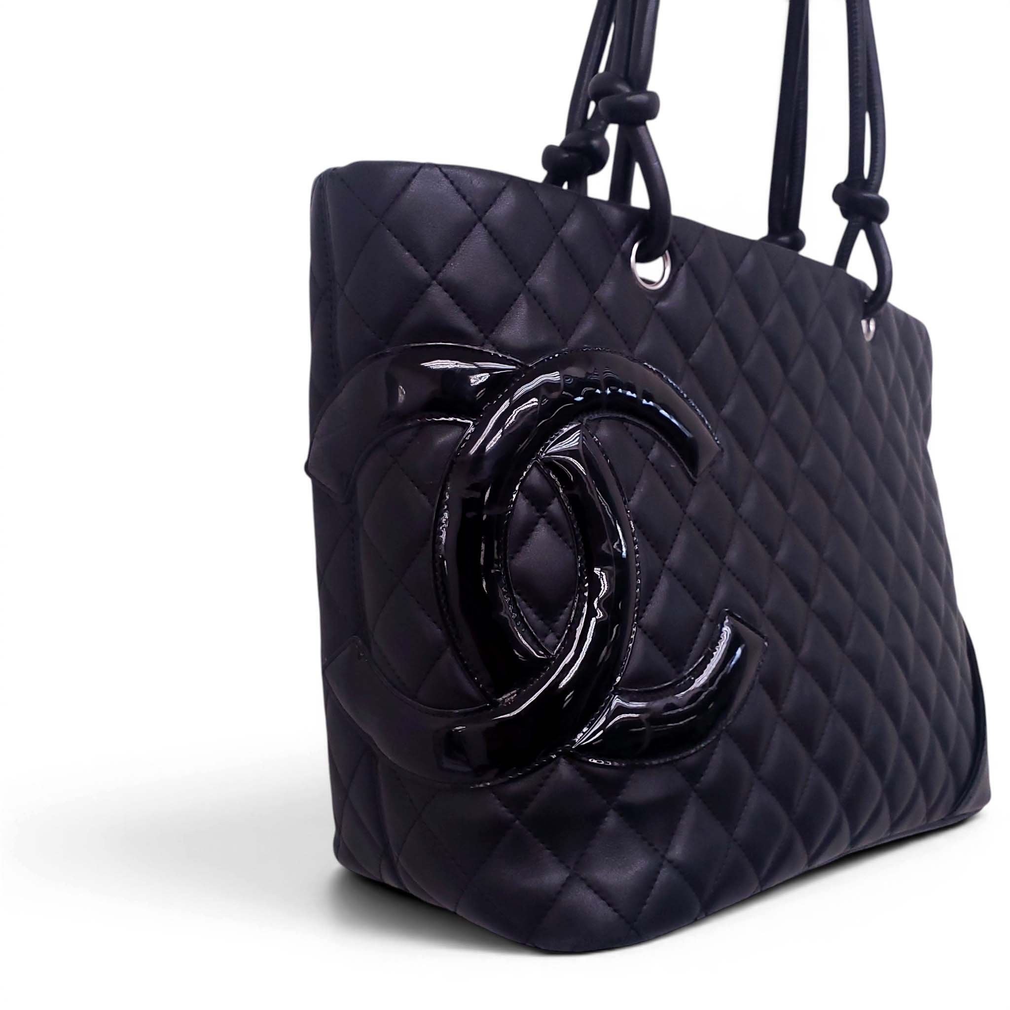 CHANEL BLACK LIGNE CAMBONE TOTE BAG