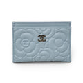 CHANEL BLUE CAMÉLIA CARD HOLDER