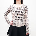 CHANEL CASHMERE LOGO SWEATER WITH COCO CHANEL - SIZE 36
