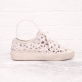 CHANEL CREAM EYELET SNEAKERS - SIZE 37