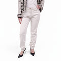CHANEL CREAM JEANS WITH LOGO BUTTON - SIZE 40
