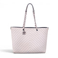 CHANEL CREAM PERFORATED TOTE BAG WITH CC LOGO