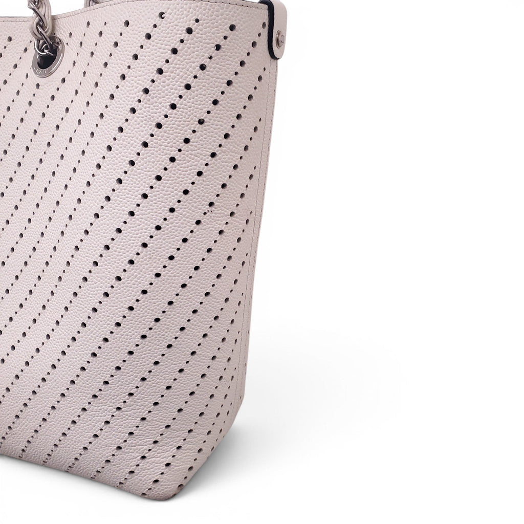 CHANEL CREAM PERFORATED TOTE BAG WITH CC LOGO