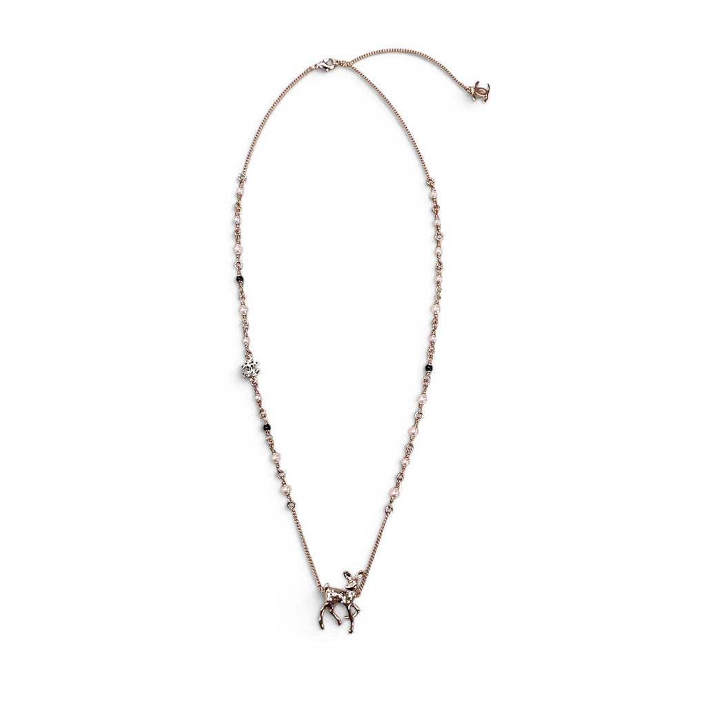 CHANEL DEER PENDANT NECKLACE