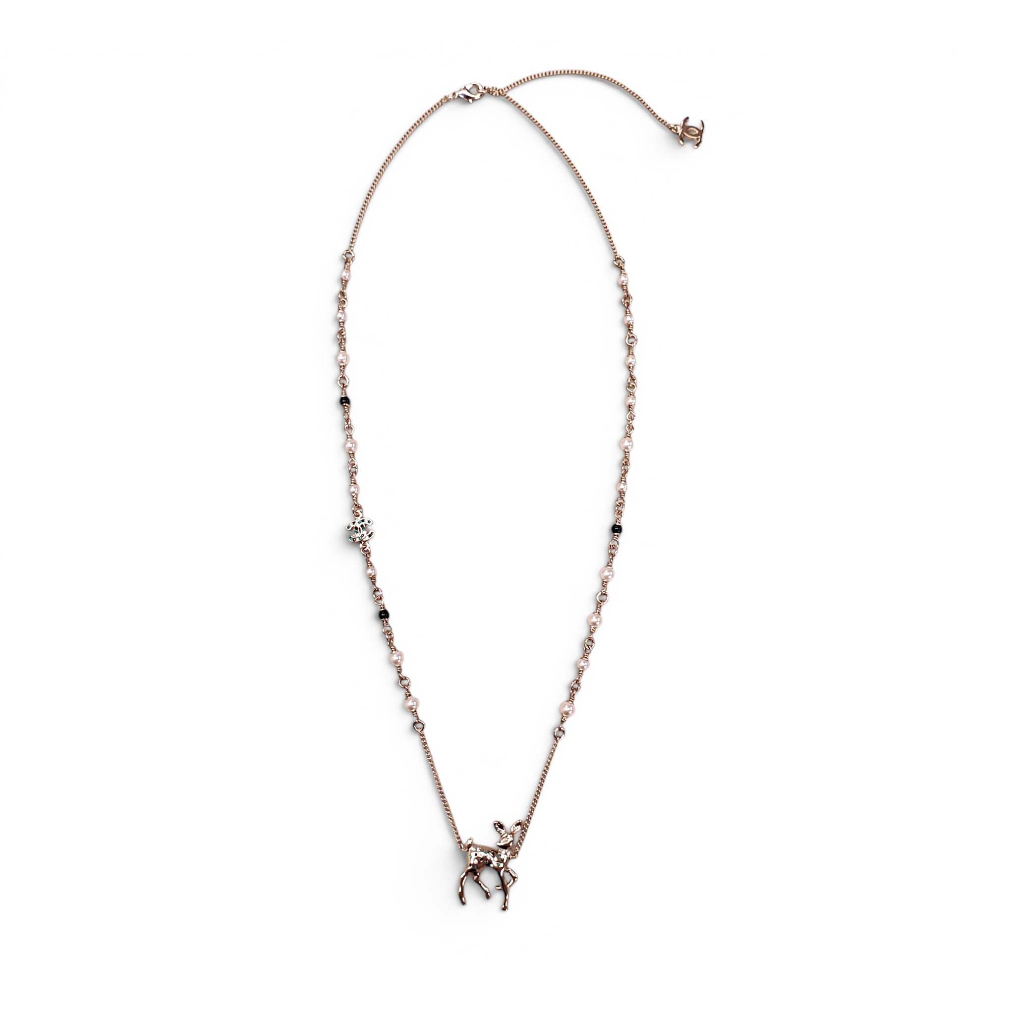 CHANEL DEER PENDANT NECKLACE