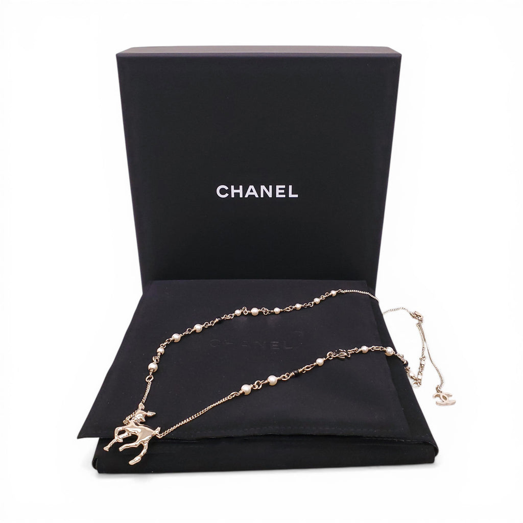 CHANEL DEER PENDANT NECKLACE