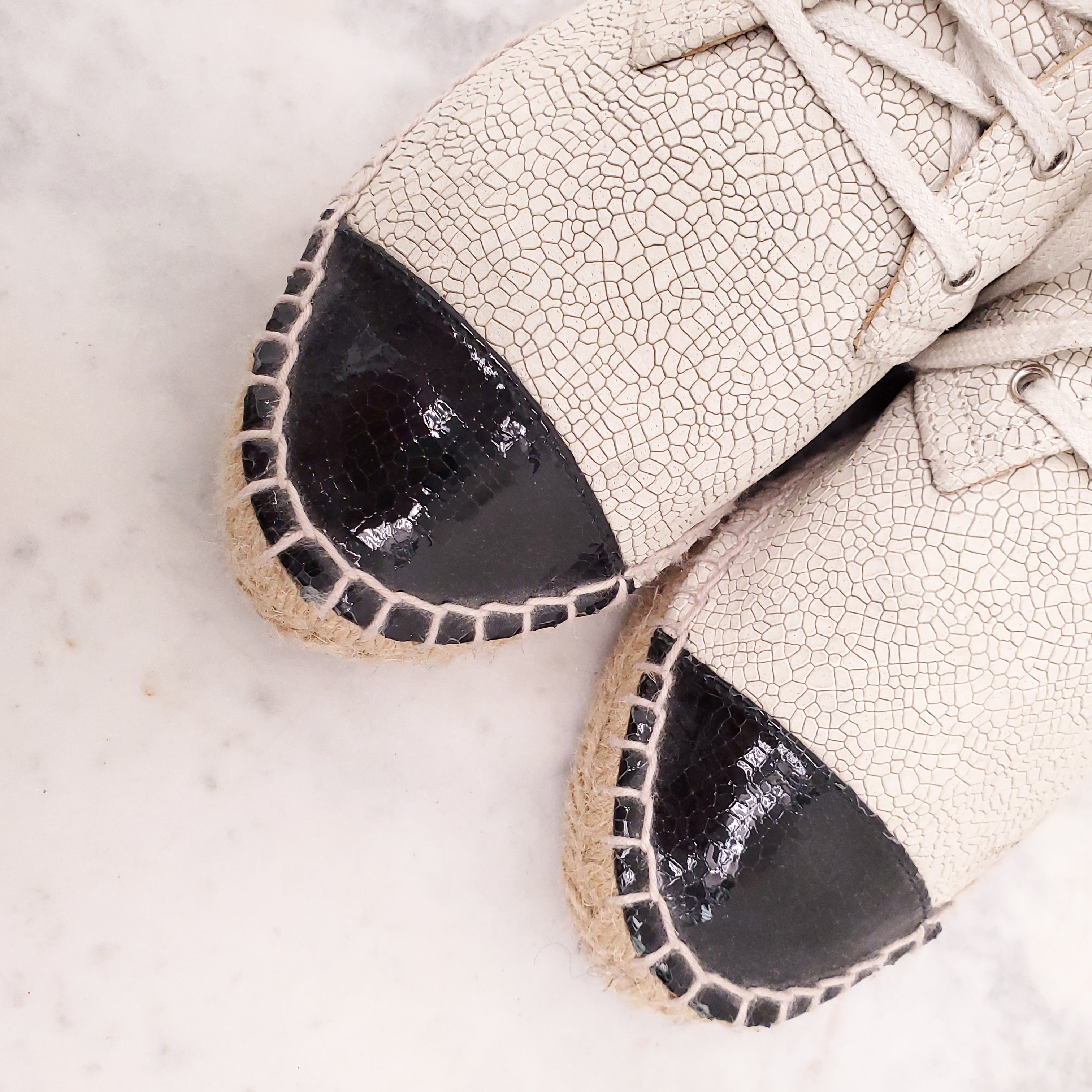 CHANEL ESPADRILLE BOOTIES - SIZE 37
