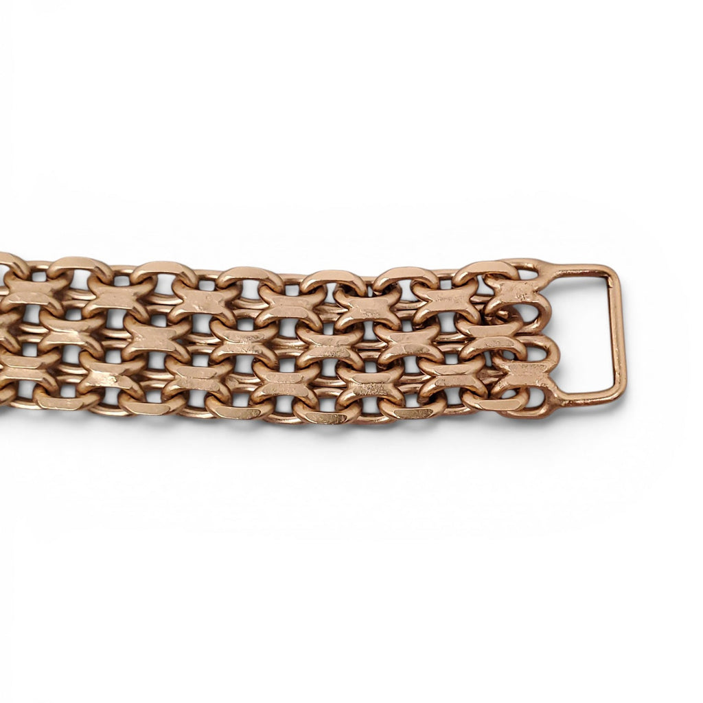 CHANEL GOLD CHAIN BELT WITH MOTHER OF PEARL LOGO FLORAL EMBLEM - SIZE 80