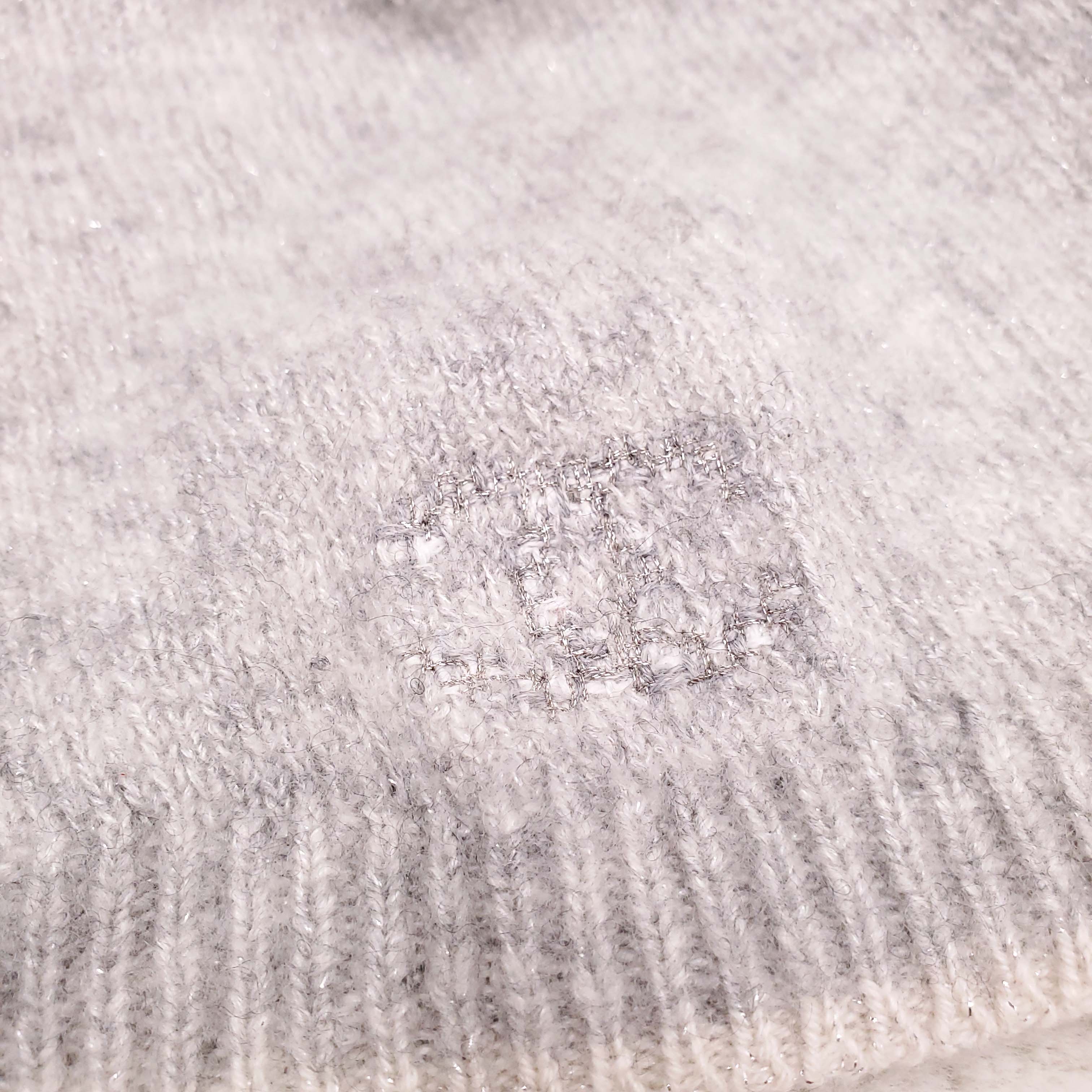 CHANEL GREY CASHMERE LOGO HAT