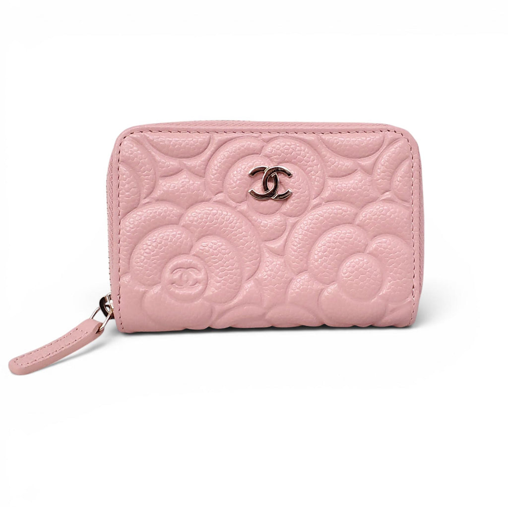 CHANEL PINK CAMÉLIA ZIP-AROUND WALLET
