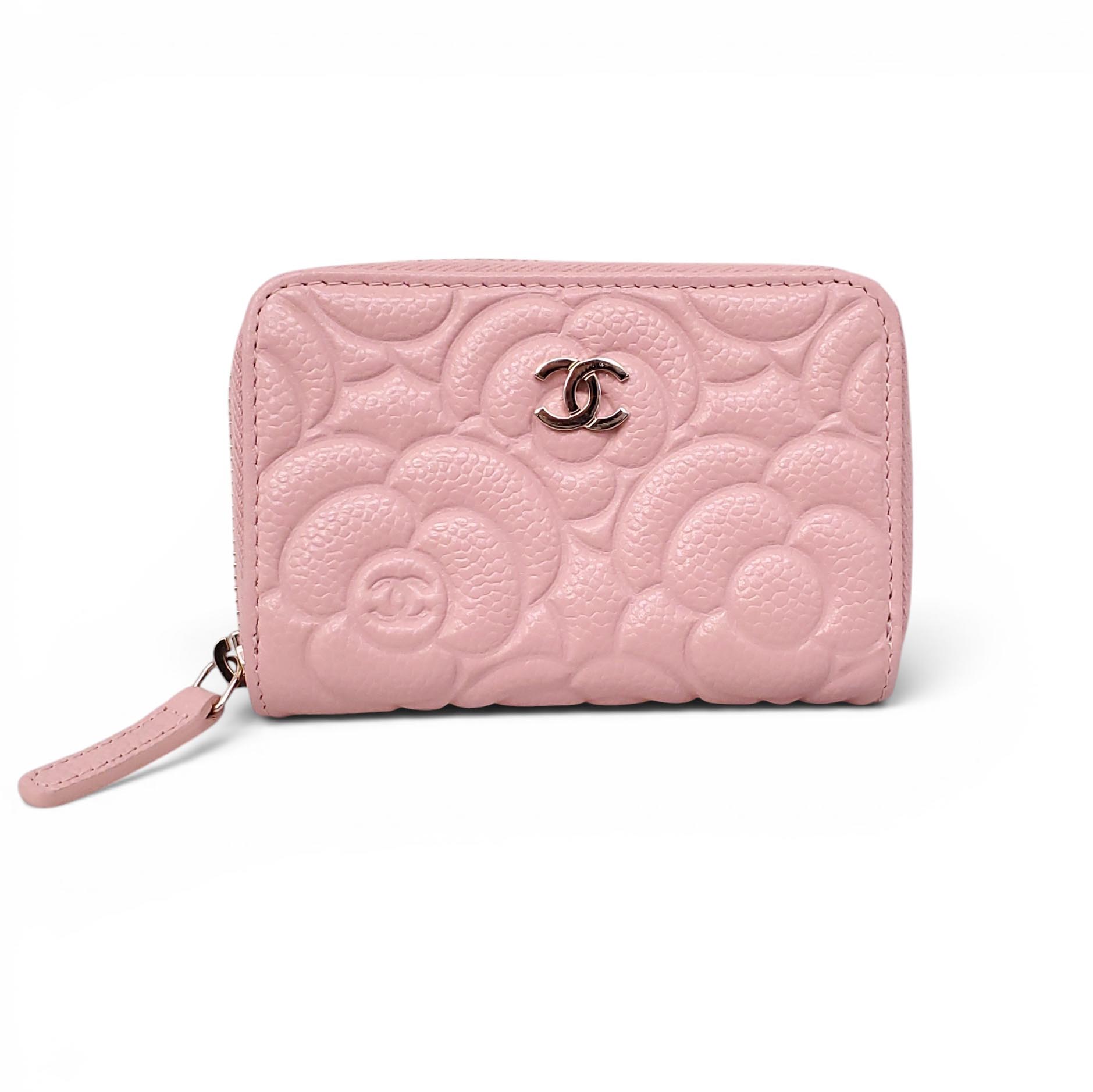 CHANEL PINK CAMÉLIA ZIP-AROUND WALLET