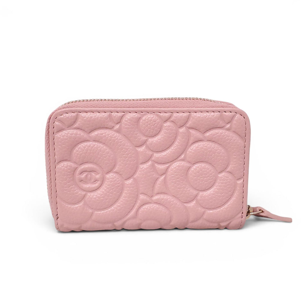 CHANEL PINK CAMÉLIA ZIP-AROUND WALLET