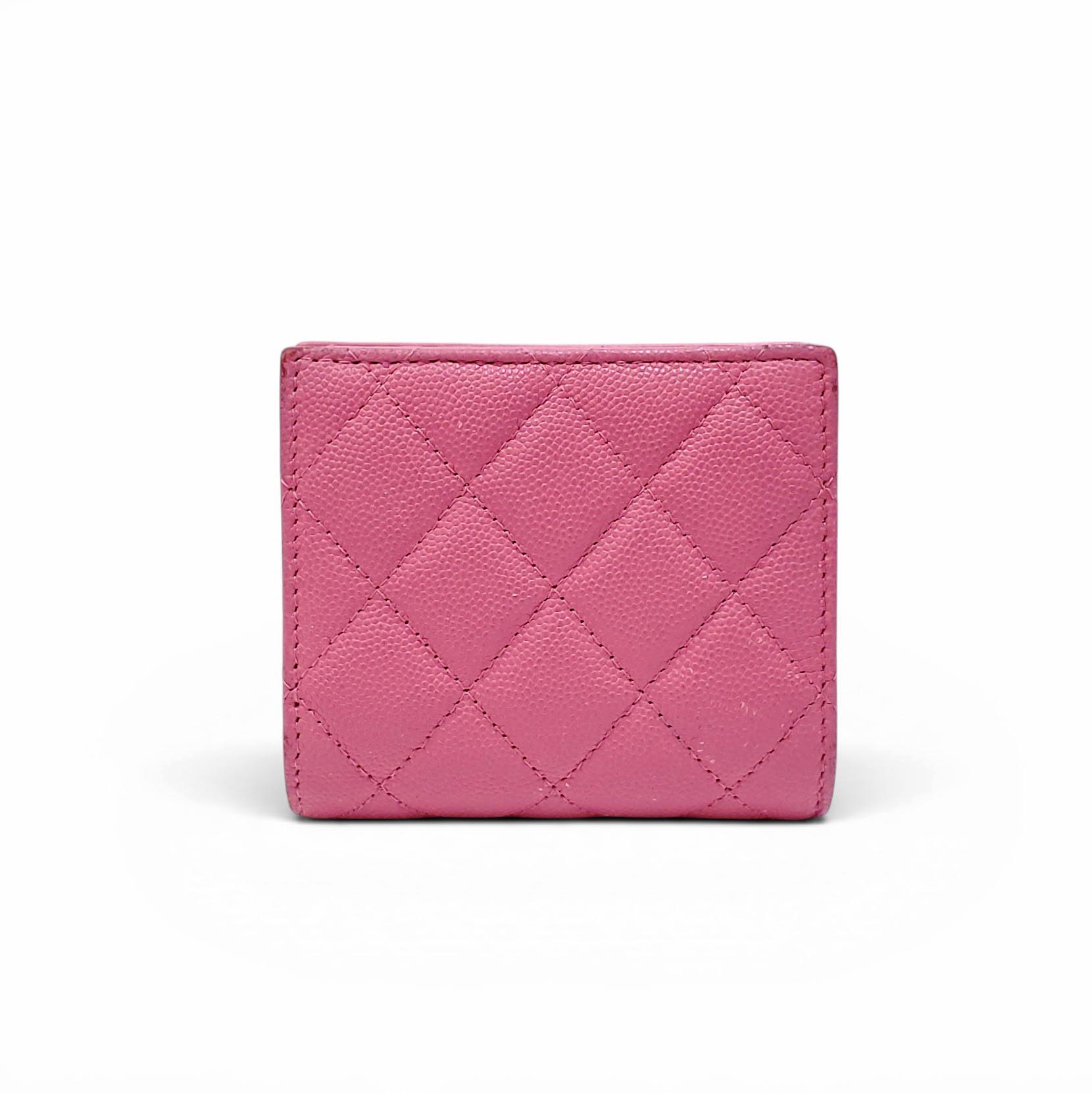CHANEL PINK QUILTED LEATHER BIFOLD WALLET