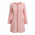 CHANEL PINK TWEED COAT - SIZE 36