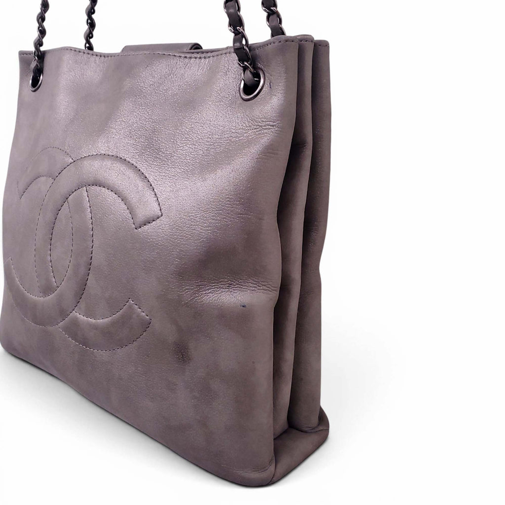 CHANEL SILVER SQUARE PARIS-SEOUL RIME ACCORDION TOTE BAG