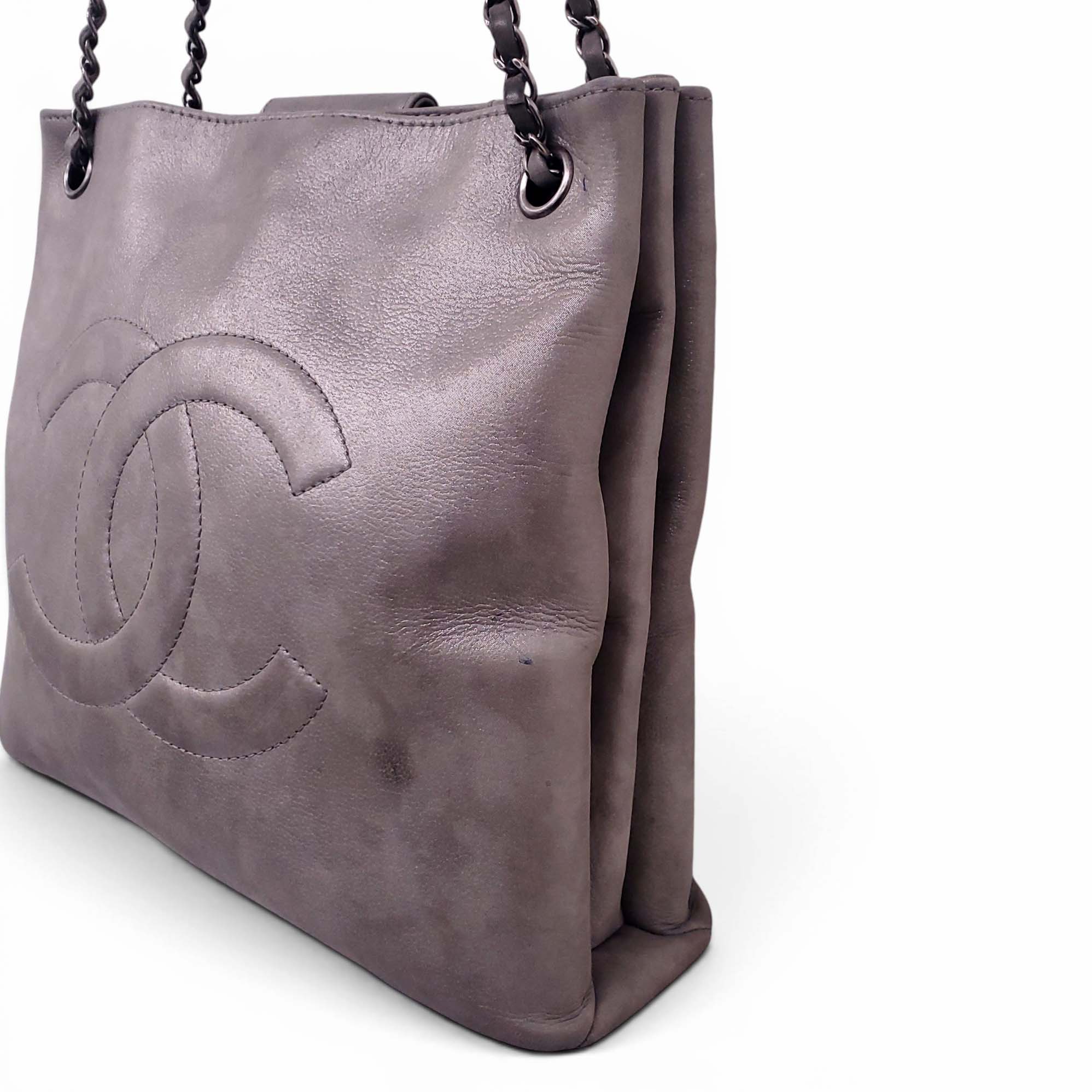 CHANEL SILVER SQUARE PARIS-SEOUL RIME ACCORDION TOTE BAG