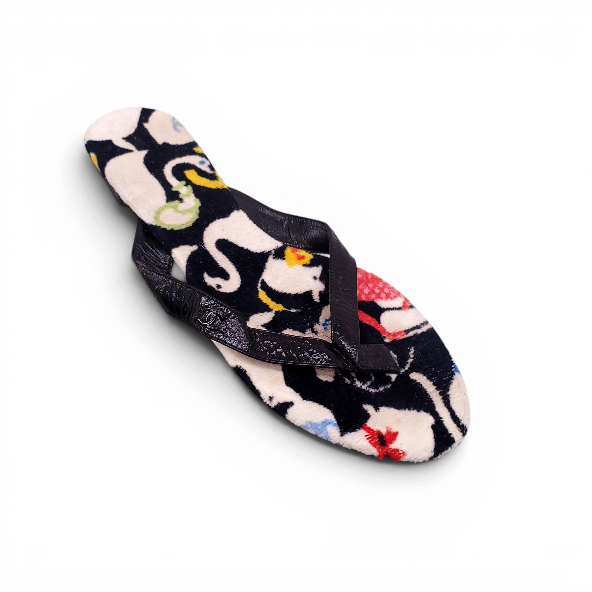 CHANEL SPRING 2007 ANIMAL PRINT FLIP FLOPS - SIZE 40
