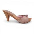 CHANEL VINTAGE PINK SUEDE WOODEN HEELS WITH LOGO BUCKLE - SIZE 40