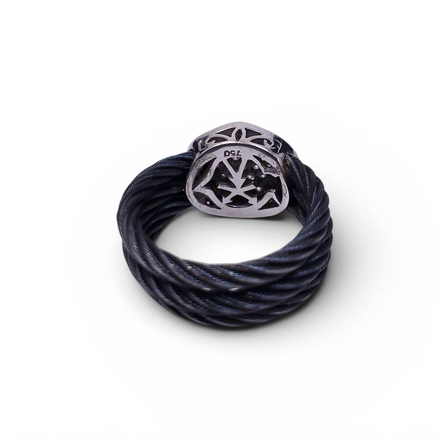CHARRIOL BLACK ROPE DIAMOND RING - SIZE 6.25