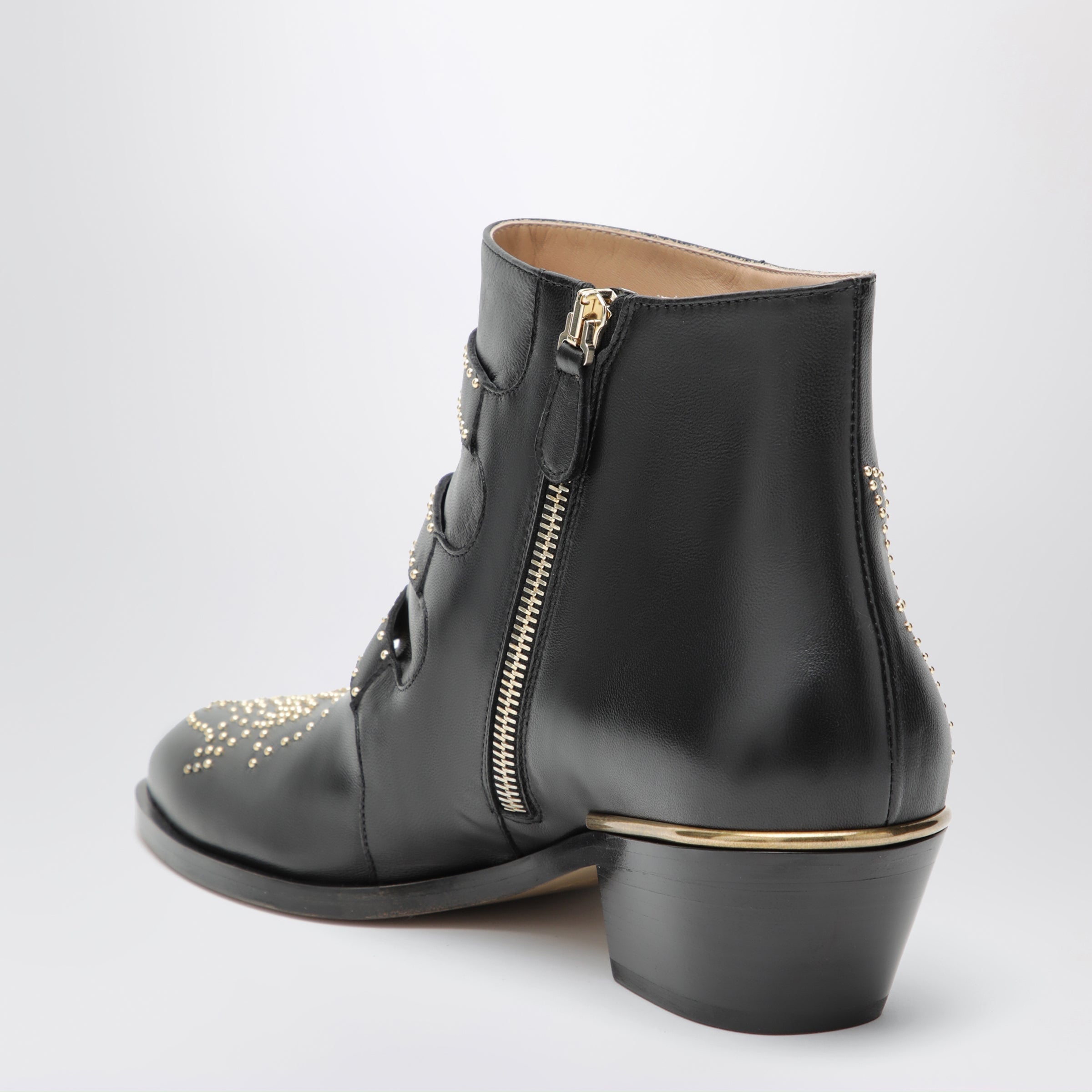 Chloe Susanna Ankle Boots In Black With Studs Women