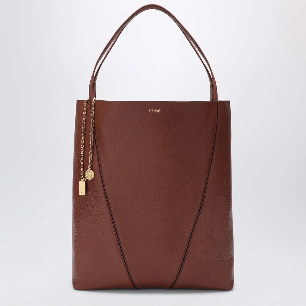 Chloe Large Brown Chloe Spin Tote Bag Women