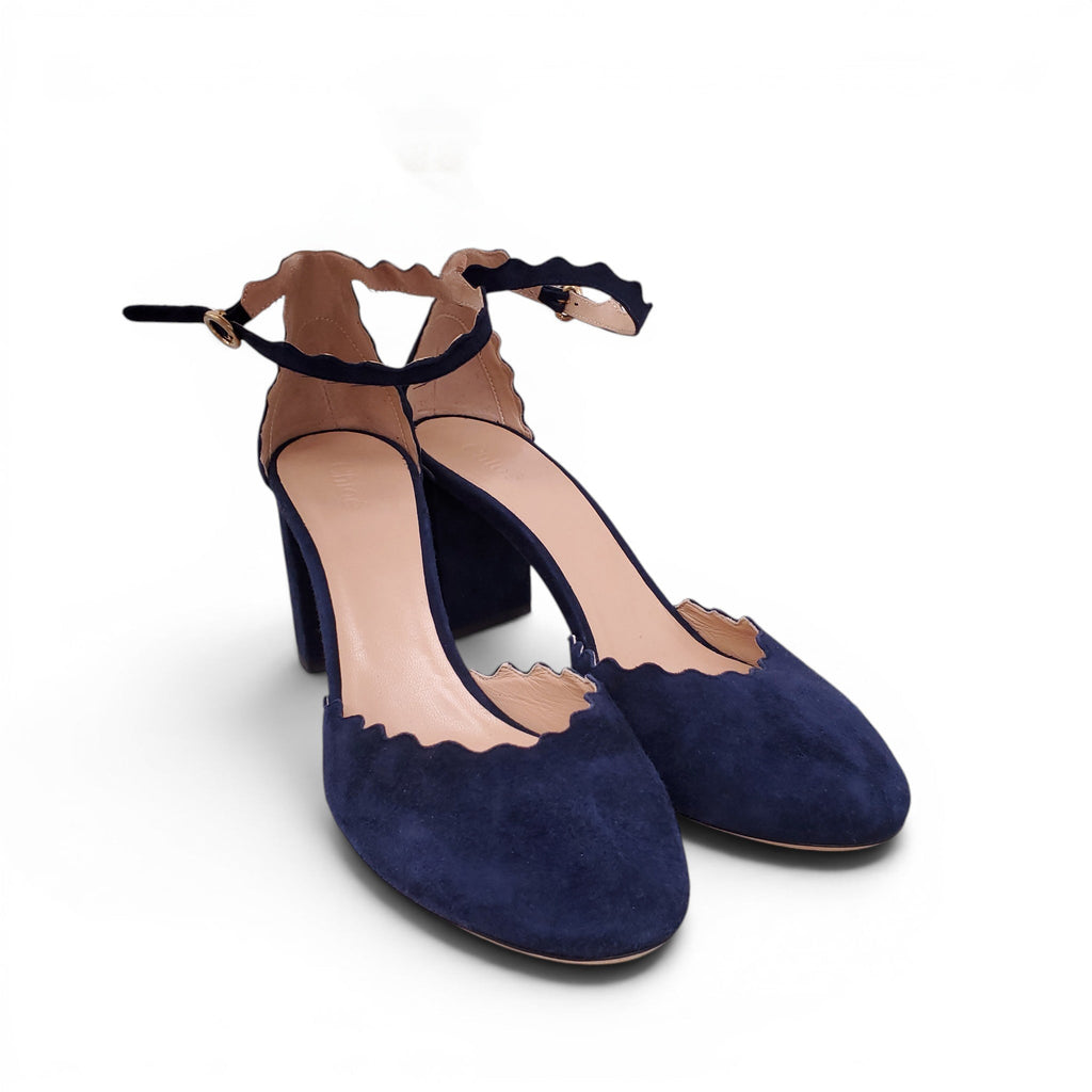 CHLOÉ BLUE SUEDE HEELS - SIZE 39